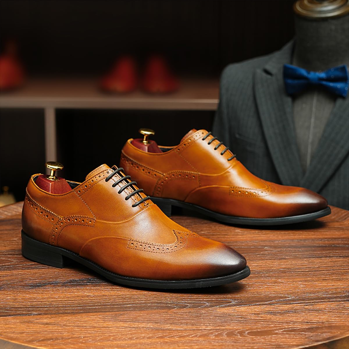 Brogues Oxford Business da Uomo Scarpe Basse Eleganti Formali in Pelle Scarpe Stringate da Abito