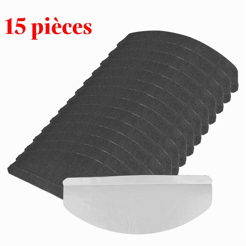 Autocollant - Tapis d'escalier pour intérieur,Marchettes d'escalier Antidérapant Autocollante Moquette de marches Tapis de Protection d'escalier de Non-glissière,65*21*4cm (noir (15 pièces))