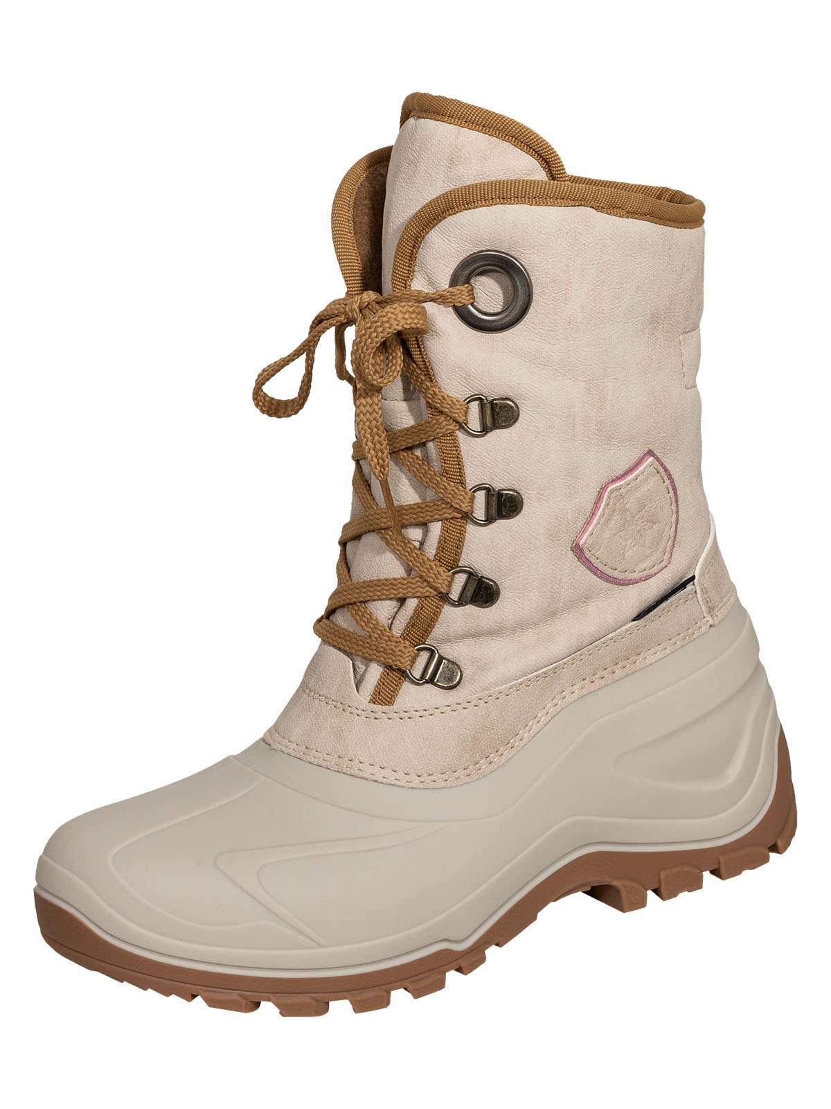 Spirale chaude et confortable. Rembourrage isolant contre le froid, Ankle boot, Crème,