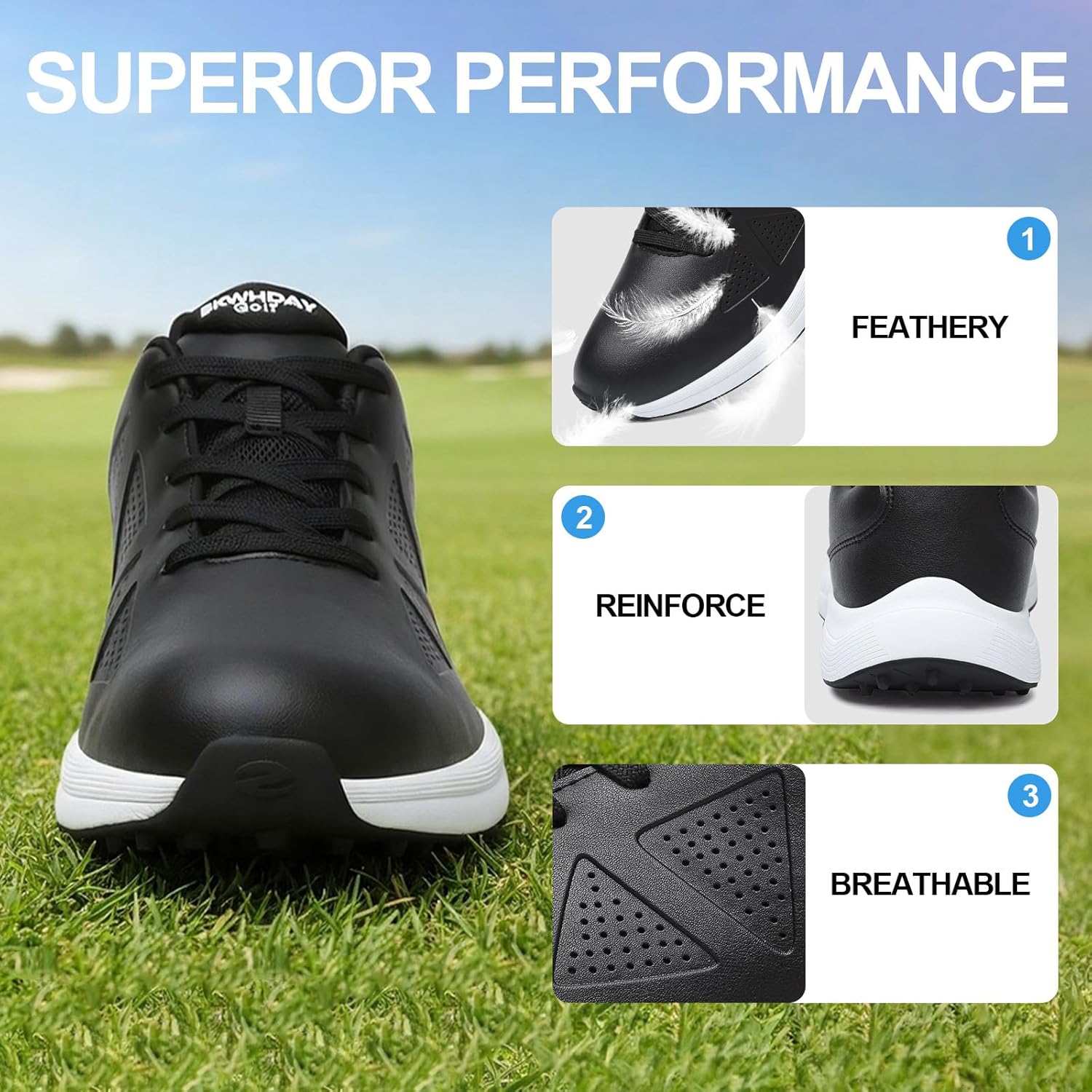 Golf Shoes Men Spikeless Lightweight Mens Golf Shoe - Image 4