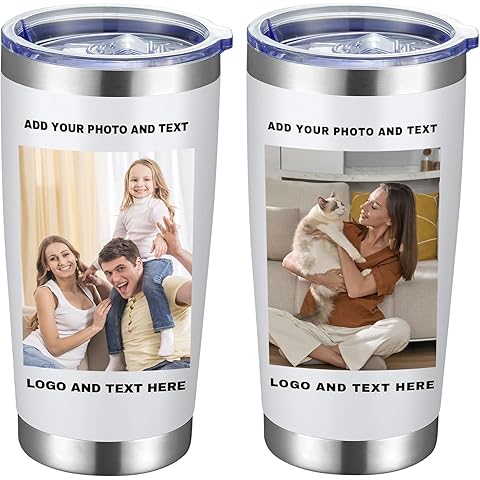Personalized Stainless Steel Coffee Tumbler,20oz Custom Water Bottle,Insulated Tumblers with Lids and Straws, Customizable Logo Pictureto, Engraved Termos