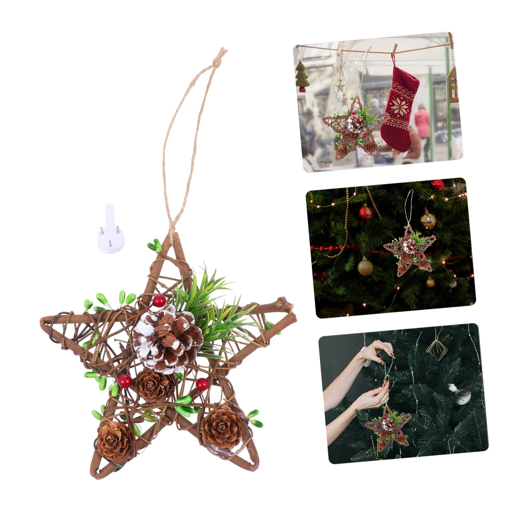 PRETYZOOM 3 Piezas Adornos De Navidad Colgante Felpa Árbol Guirnalda Adornos Navideños Oro Adornos para Arboles De Navidad Decoraciones Home Decoracion Coffee De Madera