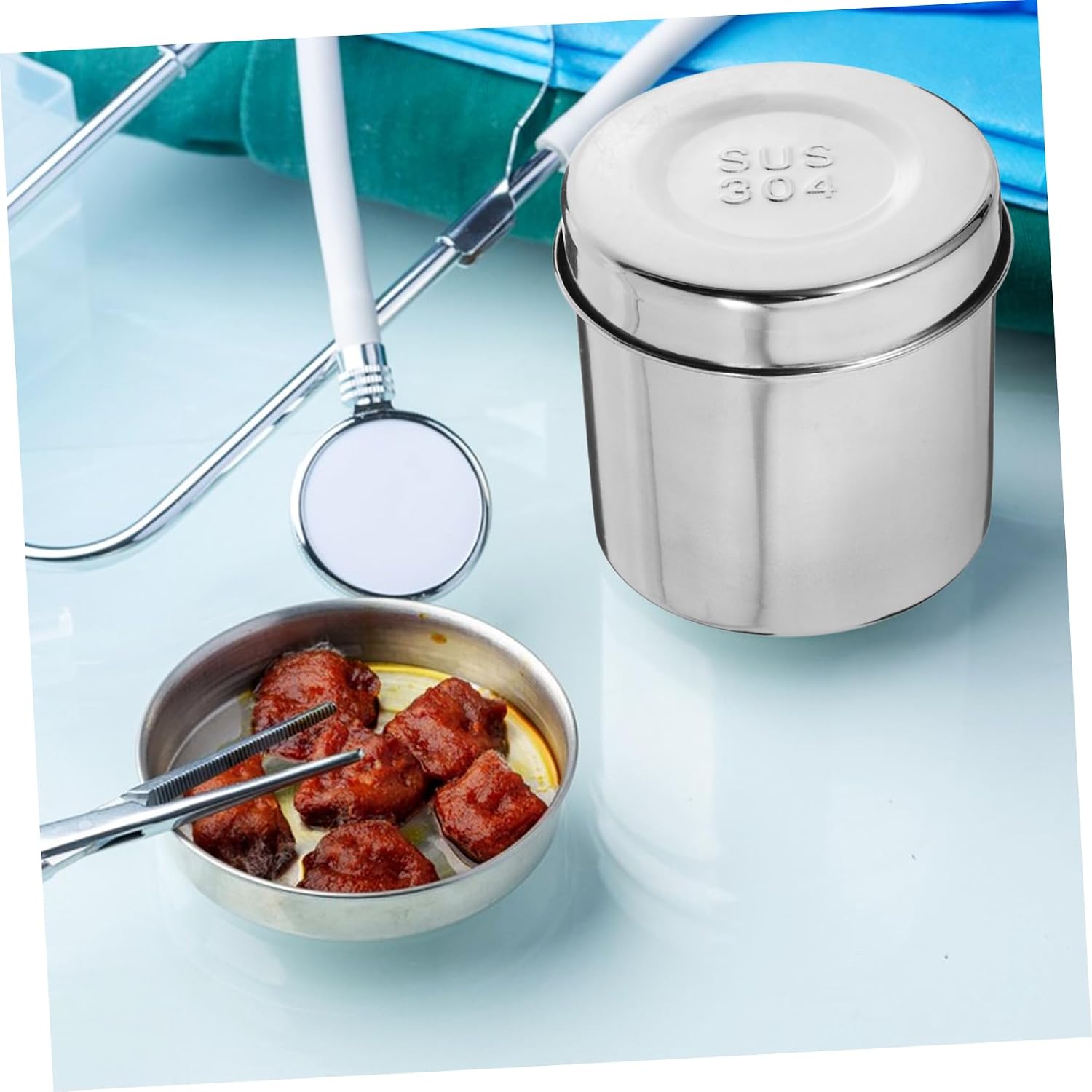 OUNONA 1pc Gauze Containers Ball Holder Stainless Steel Unguent Jar Airtight Storage Can