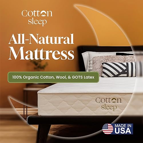 Miniatura 2 de Colchón GOTS 100% algodón orgánico, lana y látex GOLS de 11 pulgadas | Bobinas embolsadas | Cama en una caja | Sin fibra de vidrio y toxinas |