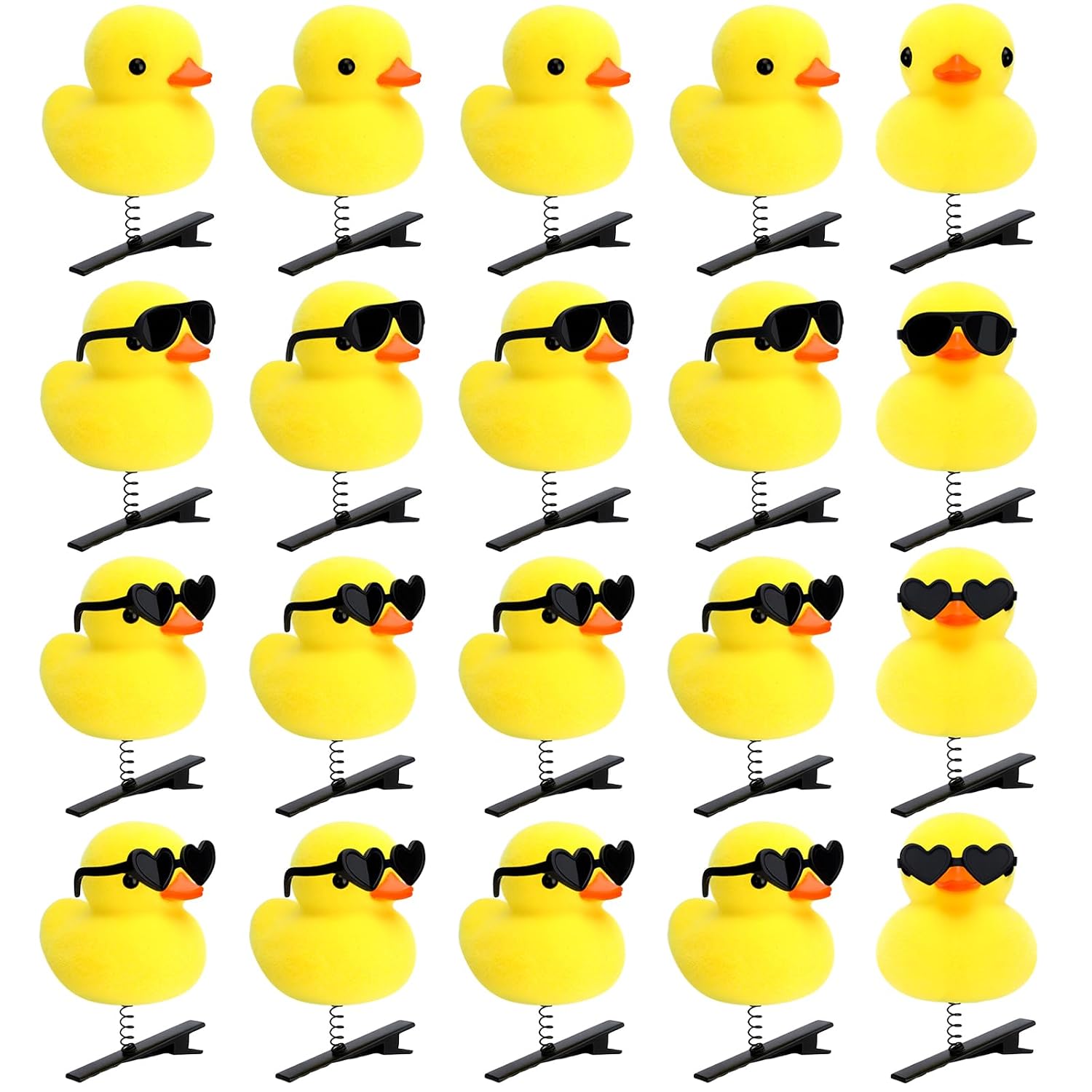 20 Pieces Mini Duck Hair Clips for Women Yellow Duck Hairpin Cute Cartoon Ducks Clips for Rave Hair Clip Music Festival Holiday Party Supplies