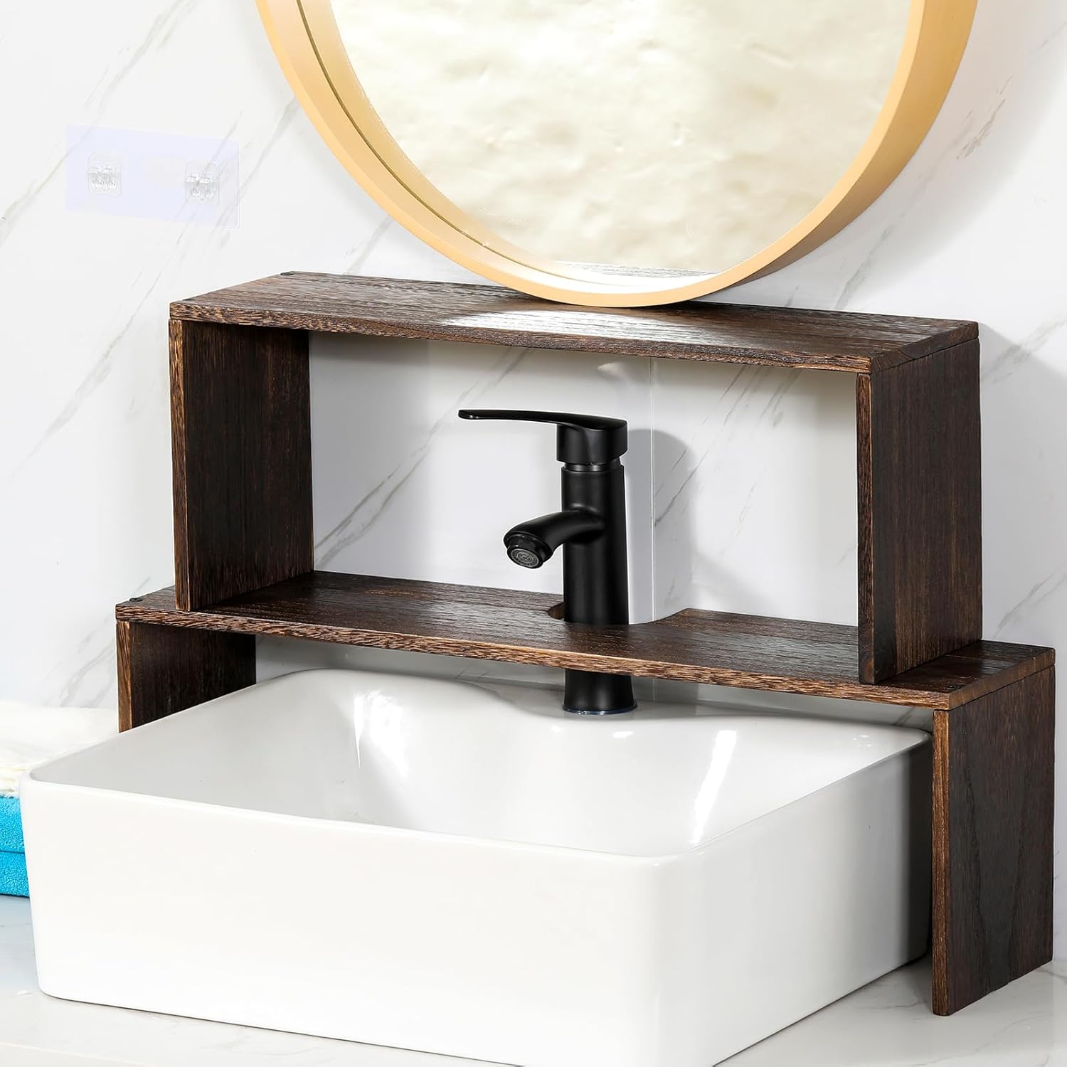 Amazon.com: CroBlissful 2 Pcs Over The Sink Shelf Bathroom Kitchen Over ...