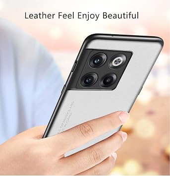 for OnePlus 10T Case 5G, Soft TPU Artificial Leather case,Extremely Light Ultra-Light Camera Protection Leather Cover Case for OnePlus 10T 5G (White)
