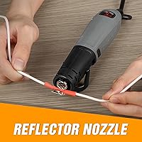Vista 5 de DIAFIELD Mini Heat Gun, 2 Temp Setting 302℉-842℉ Fast Heat Hot Air Gun Tool with Reflector Nozzle and 5.9Ft Cable Overload Protection for Epoxy