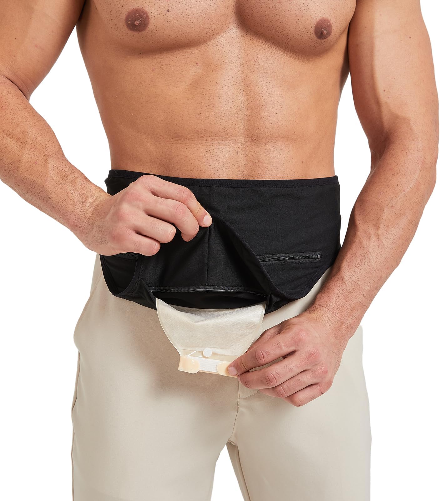 Deraymi Ostomy Belts For Men Women, Bag Cover Keeping In Place, Colostomy Support Belt Wrap Swimming Outdoor Activities (L)