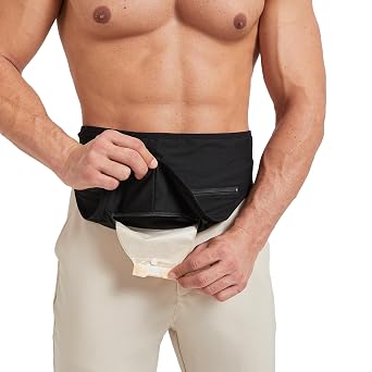 DERAYMI Ostomy Belts for Men Women, Ostomy Bag Cover for Keeping Ostomy Bag in Place, Colostomy Support Belt Ostomy Wrap for Swimming Outdoor Activities XL