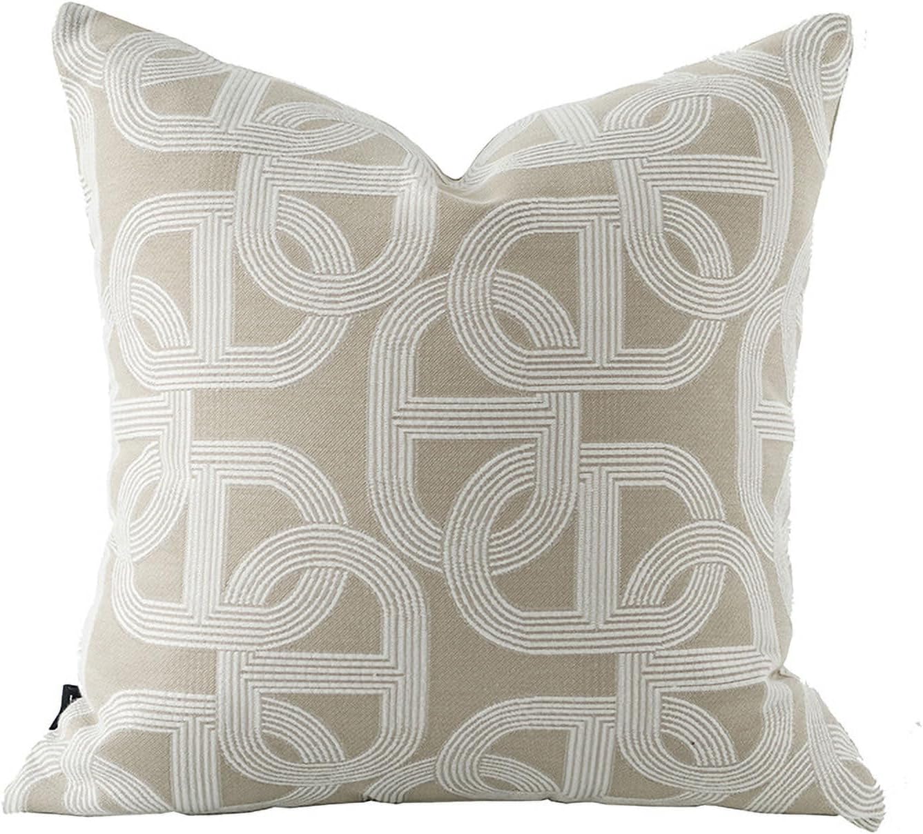 Croker Horse 22x22'' Inches Throw Pillow Cushion Cover - Pig Nose Pattern Chenille Jacquard Embroidery Luxury Modern Style Couch Sofa Pillow for Living Room Bedroom