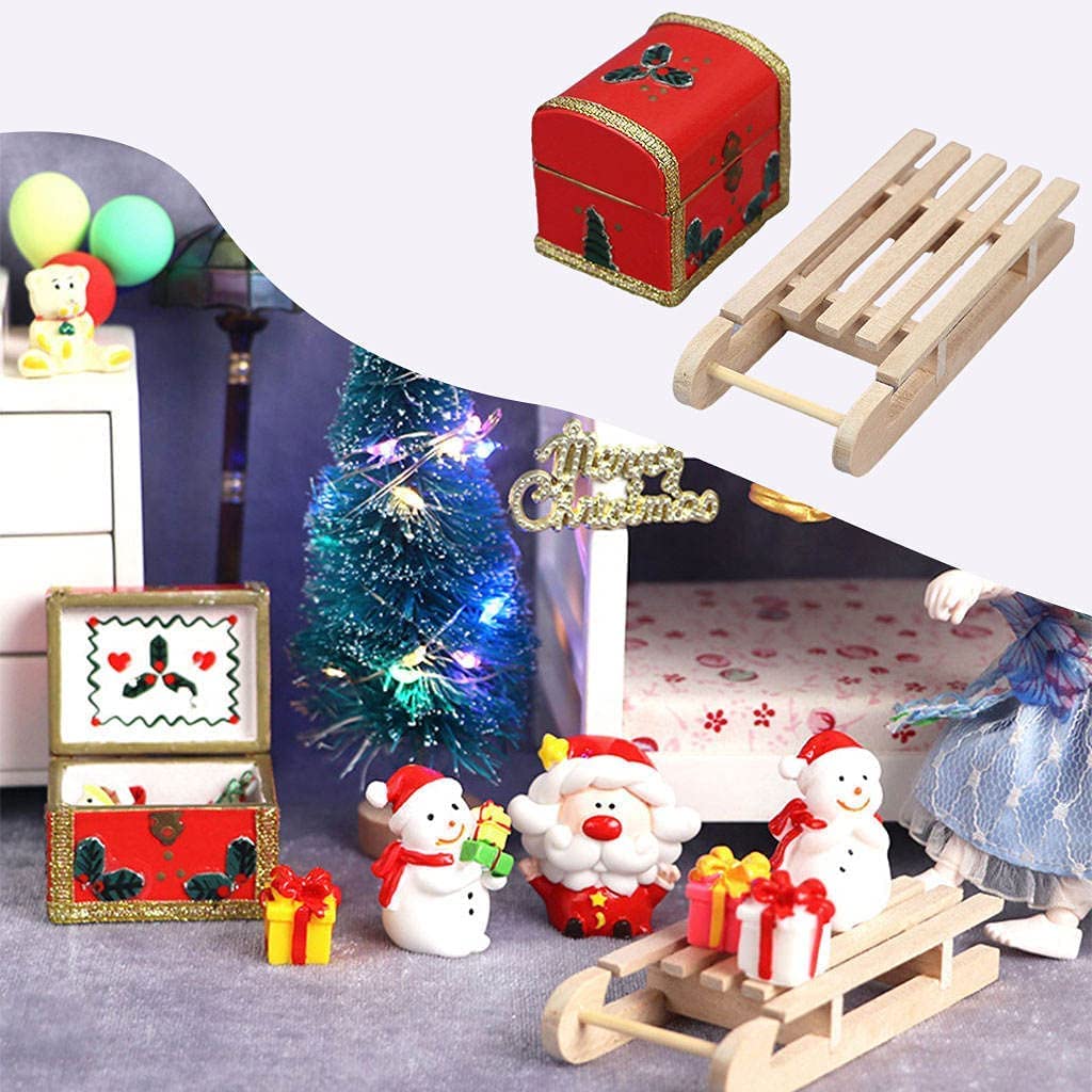 Zerodis Puppenhaus Miniatur Werkzeugkasten 1:12 – Holzbox Mit Metallwerkzeugen, Deko Für Puppenhäuser