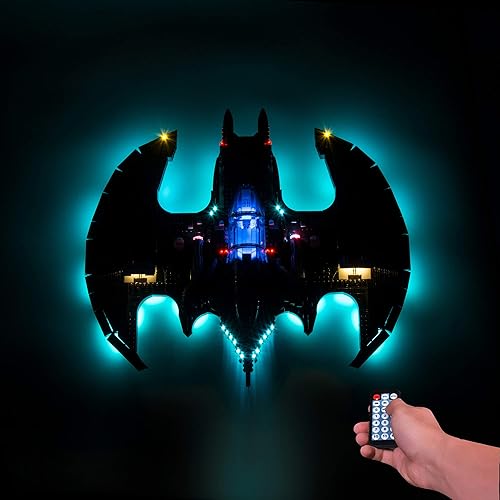 T-Club Kit de luces LED RC para Lego Batwing 1989 76161, kit de iluminación compatible con Lego 76161 (no incluye juego de Lego) (con control remoto)