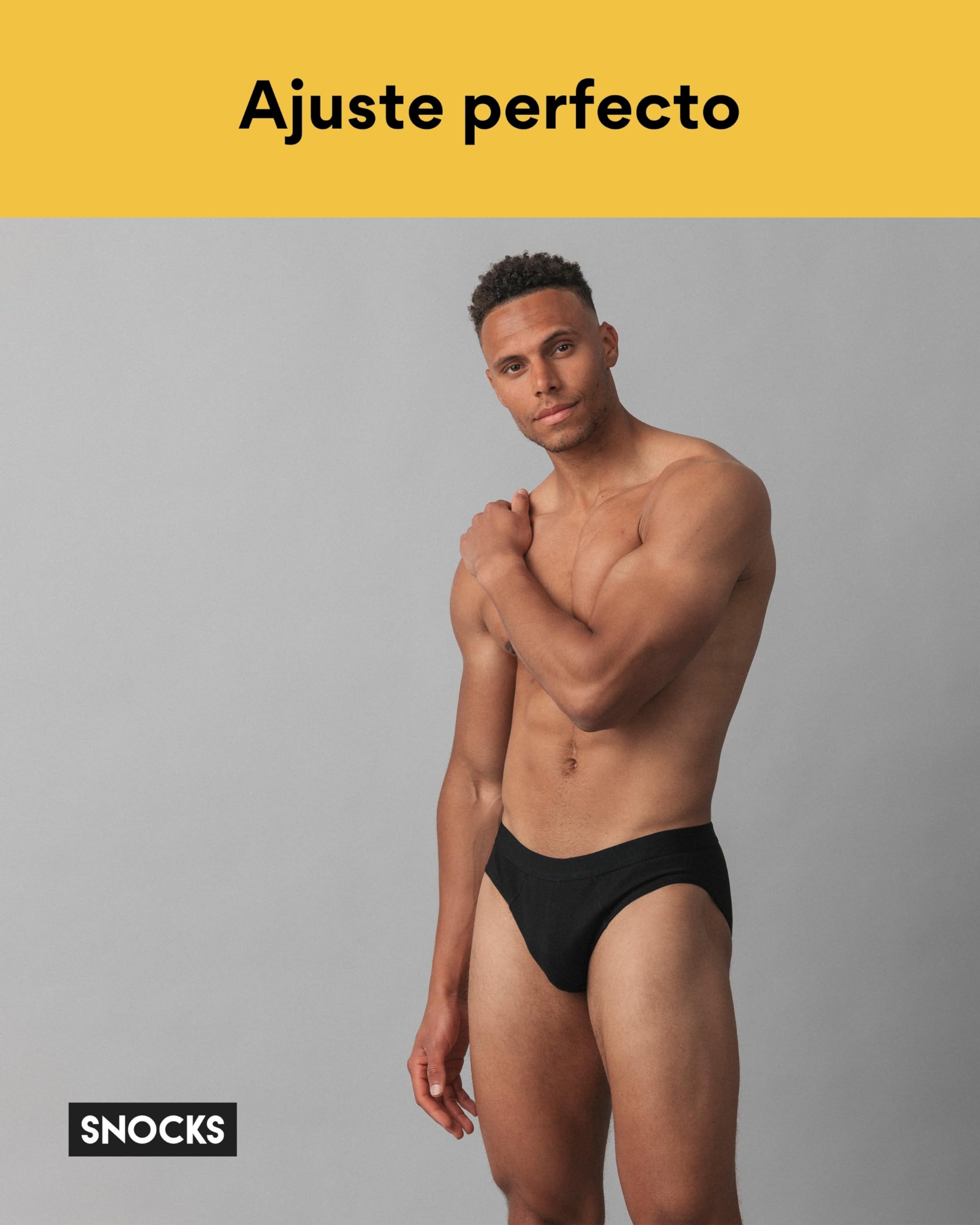Snocks Pack de 6 Calzoncillos Slips Hombre Algodón Orgánico - Slip Hombre Tallas S-4XL Calzoncillos Hombre Slip sin Etiqueta Molesta Slips Hombre