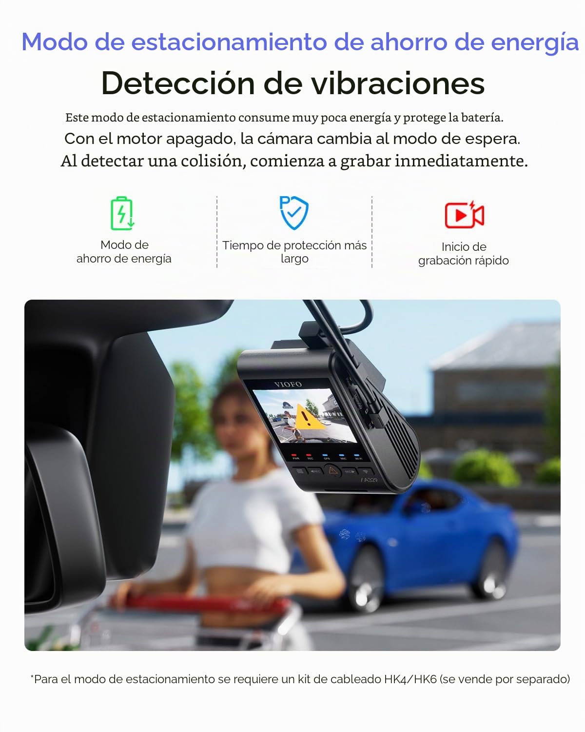 VIOFO A329S 2CH 4K 60FPS Dashcam delantera trasera 4K + 2K Dual Dashcam Auto, modo de estacionamiento de ahorro de energía mejorado, Wi-Fi 6 y control de aplicación, cámara dual STARVIS 2 para coche