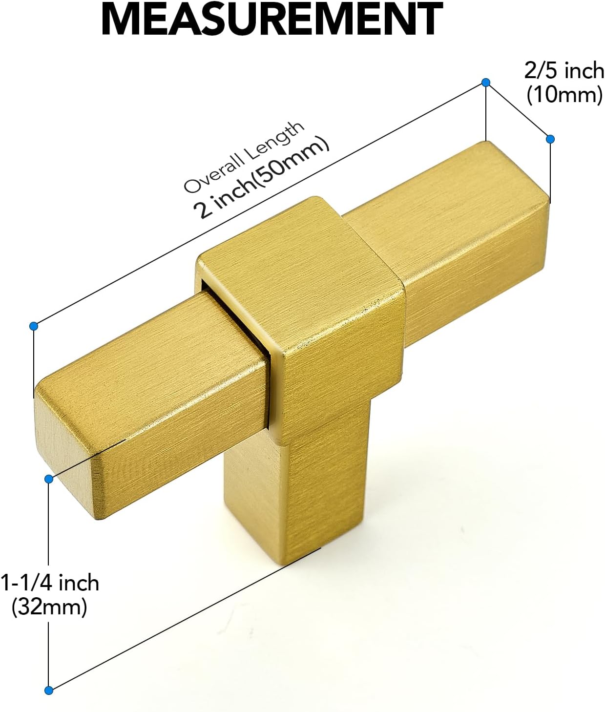 HOME EDIT 20 Pack Gold Cabinet Knobs 2 Inch - Brushed Brass Drawer Knobs Single Hole Gold Hardware Drawer Pulls for Kitchen Cabinets and Dressers