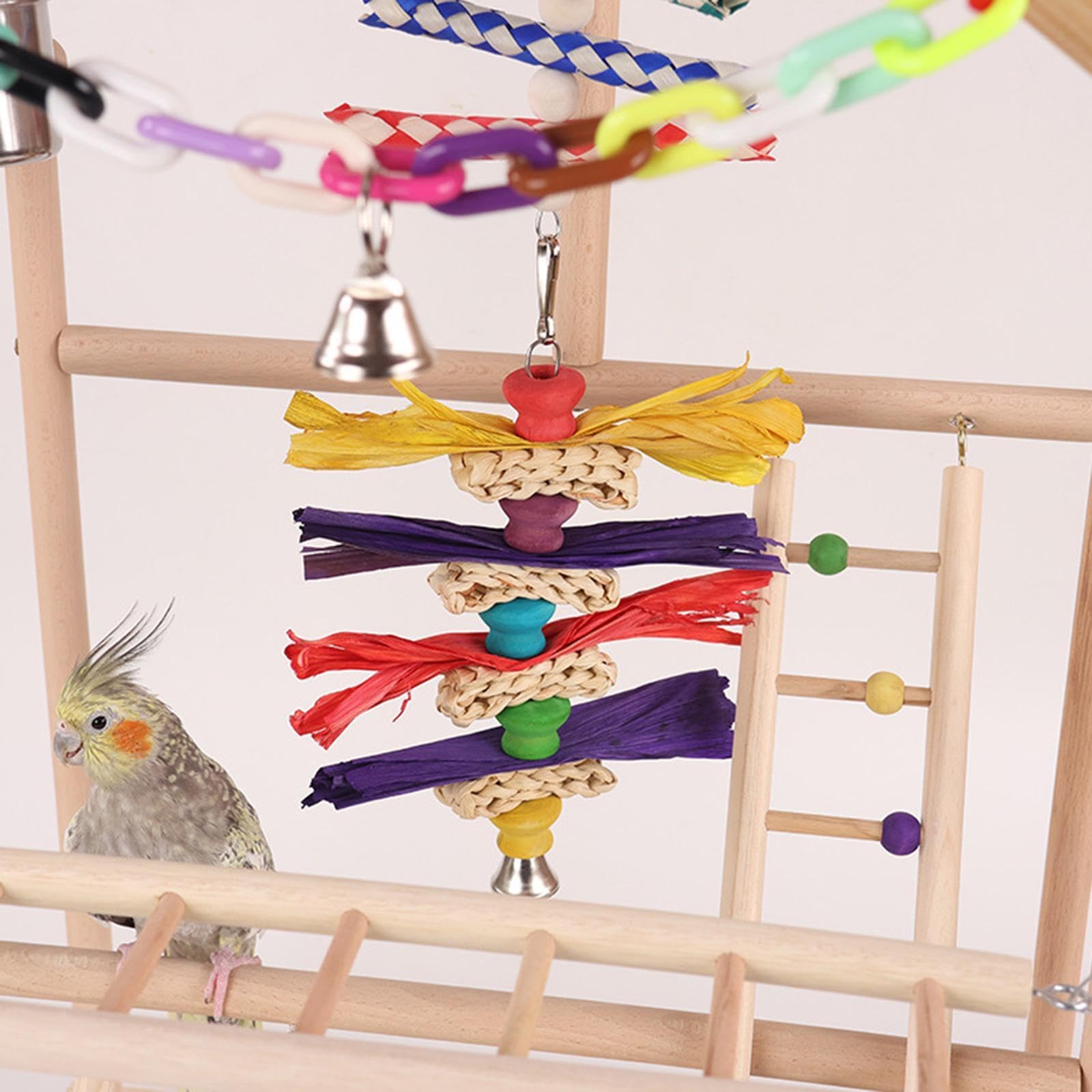 Parco giochi per pappagalli, grande supporto multilivello per uccelli, che incoraggia il gioco attivo per pappagalli, parrocchetti, inseparabili,