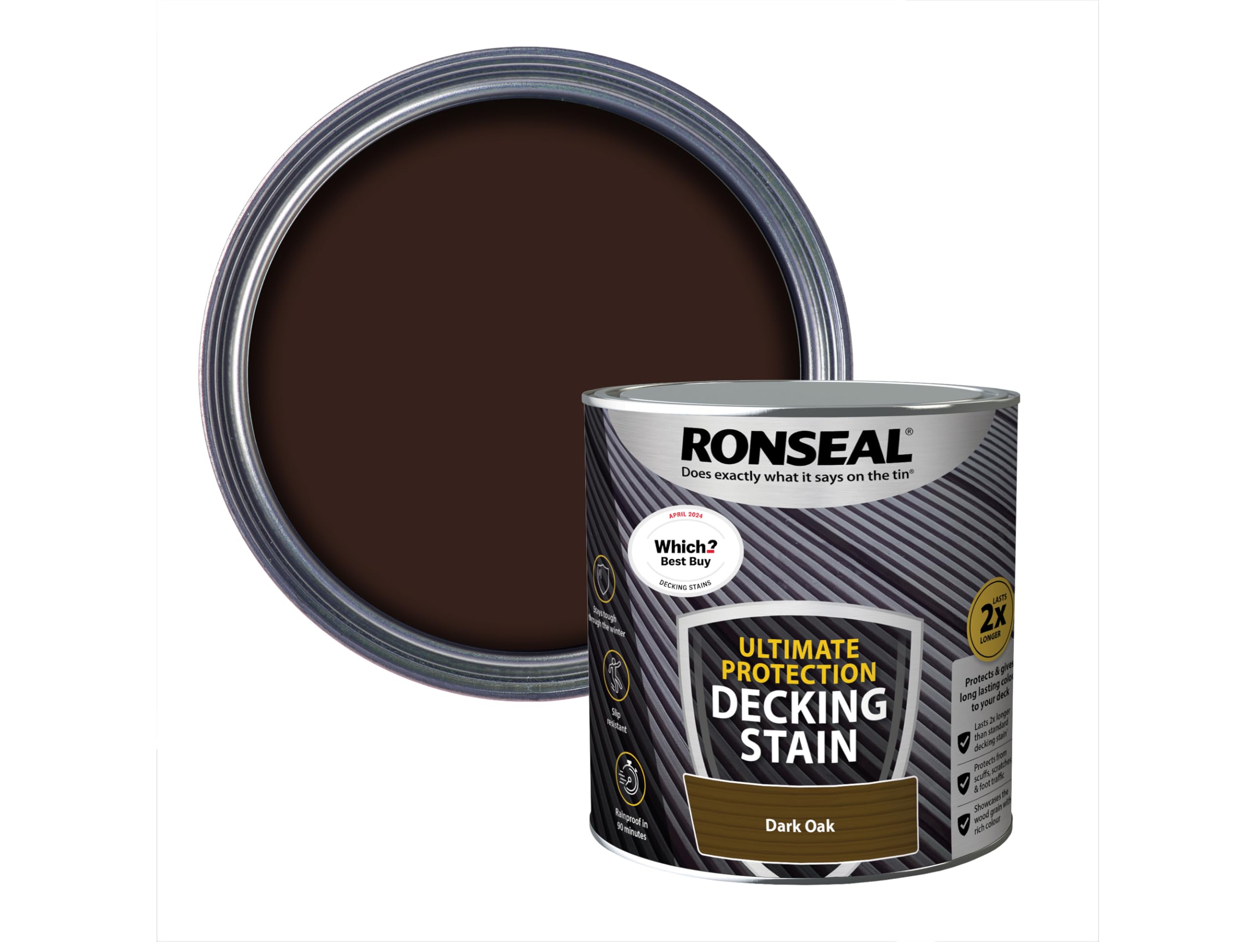 Ronseal 39112 Ultimate Protection Decking Stain Dark Oak 2.5 litre