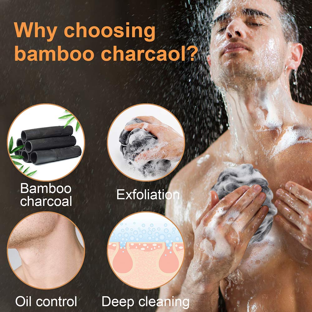 Esponja de baño de loofah, Novosun suave juego de esponja de ducha extra grande para hombres y mujeres, exfoliante, limpia, calma la piel, paquete de 4, XL 75 g