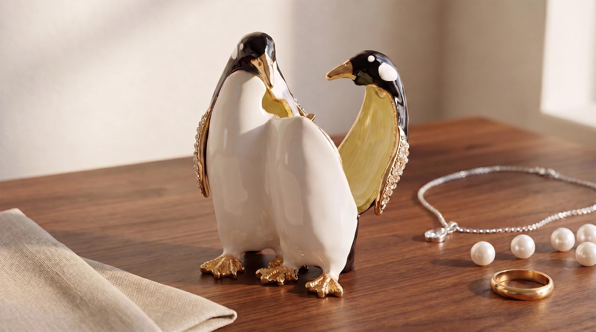 Amazon｜Furuida 小物入れ ペンギン 蝶番付き エナメルジュエリー
