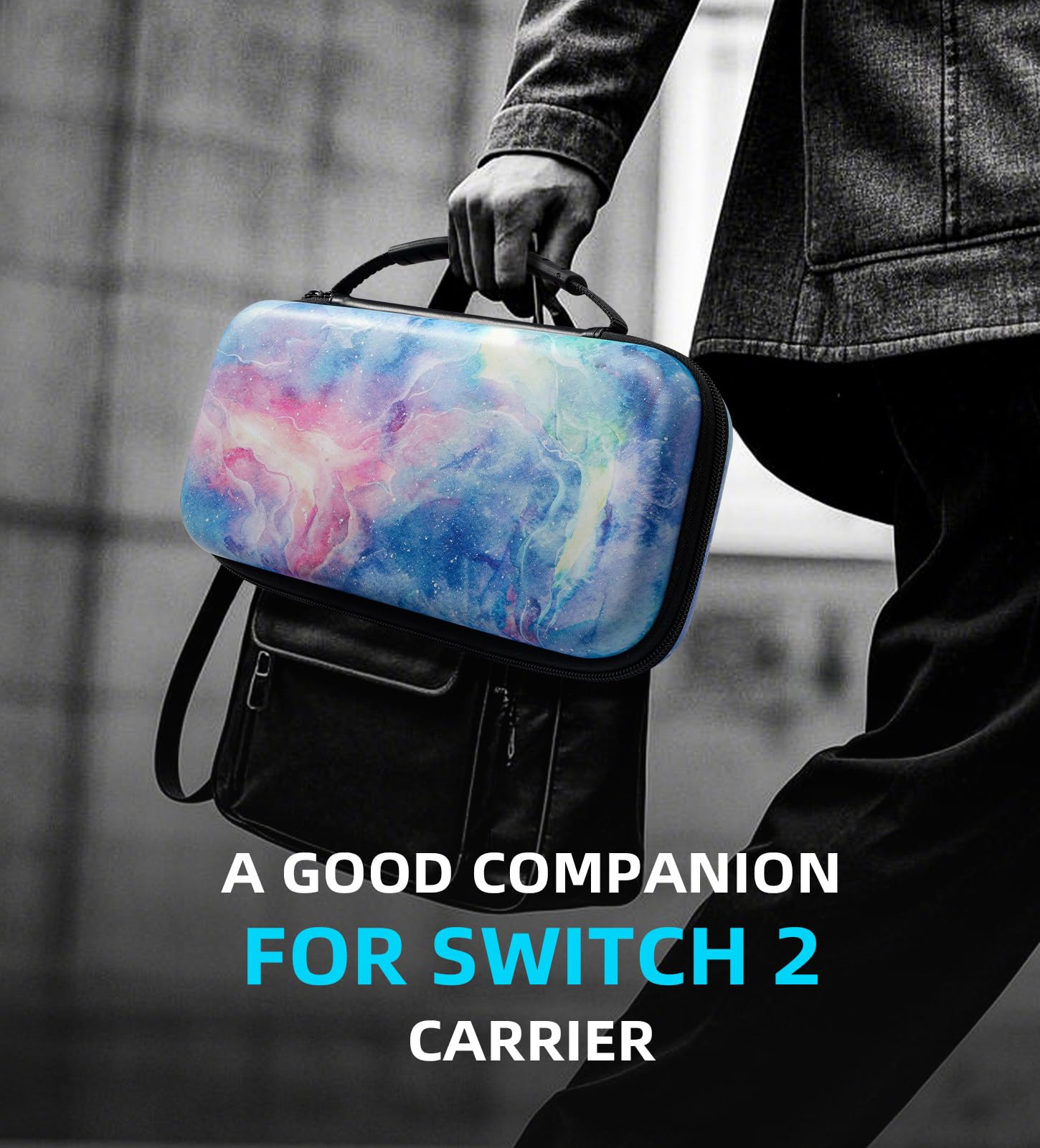 TiMOVO Carrying Case Compatible with Nintendo Switch 2, Travel Carry Case with 10 Game Cartridges & Pocket, Protective Portable Hard Shell Pouch for Switch 2 Console & Accessories, Dreamy Nebula
