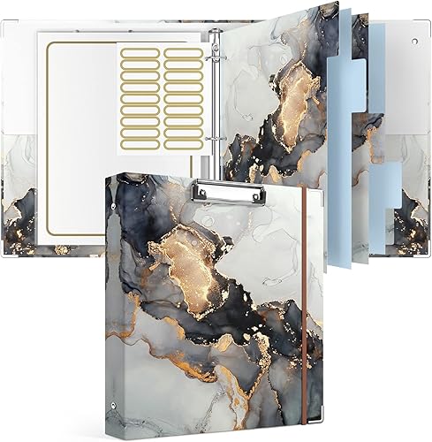Rouidr Carpeta de 3 anillos con portapapapeles organizador de carpetas de 1 pulgada carpetas de tamaño carta de 85 x 11 pulgadas con pestañas