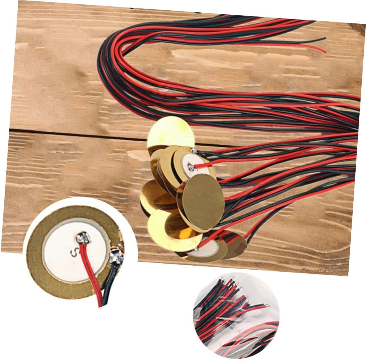 12pcs Piezo Disc Guitar Pickup Buzzer Ceramic Leads Trigger Buzzer for Acoustic Guitars