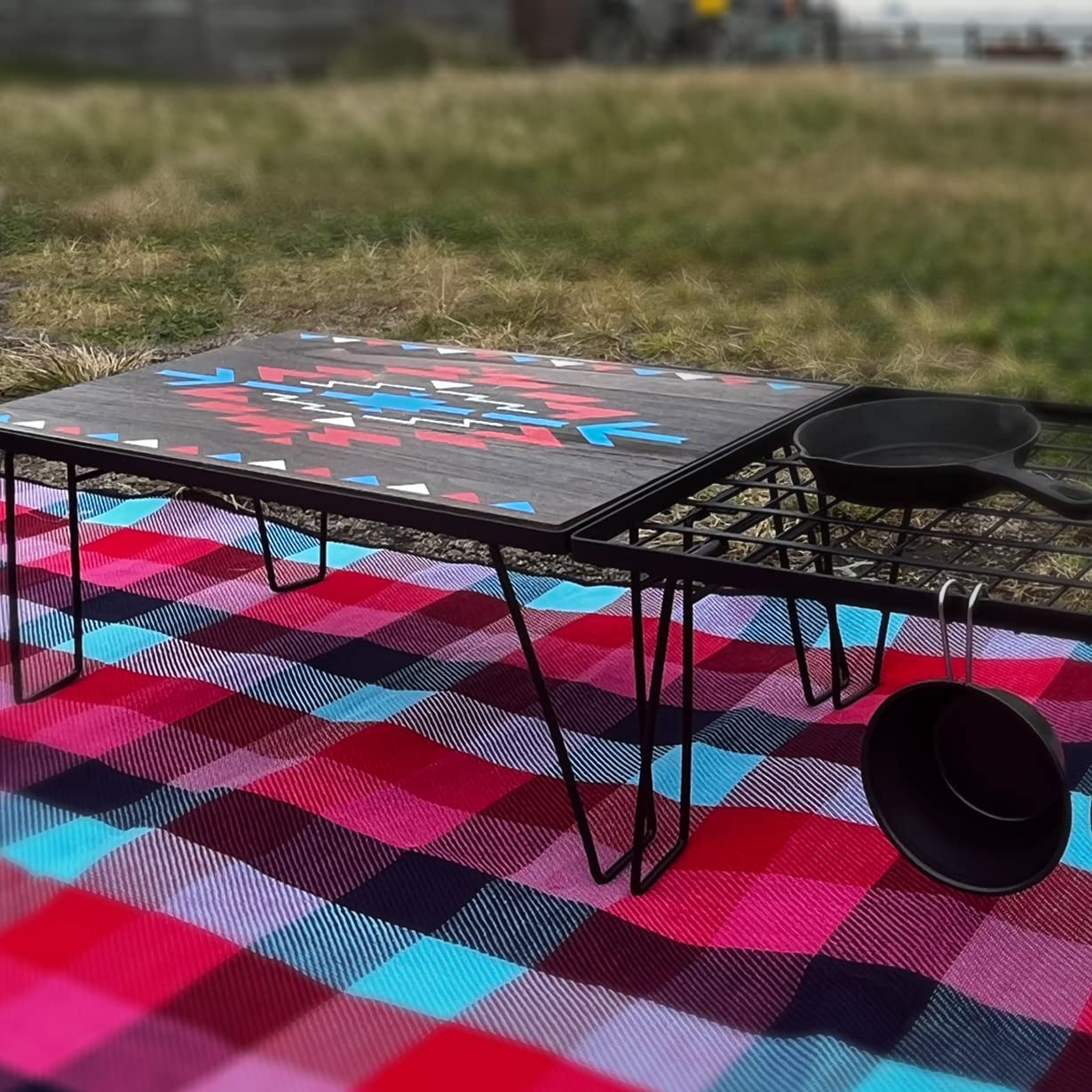 Amazon.co.jp: OUTDOORSHIN フィールドラック天然木製天板 オルテガ柄