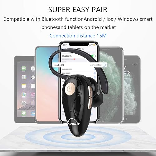 Miniatura 4 de Auricular Bluetooth, V5.0 Ultraligero Inalámbrico Auricular Teléfono Celular con Micrófono Auricular Control de Volumen, Auriculares Manos Libres