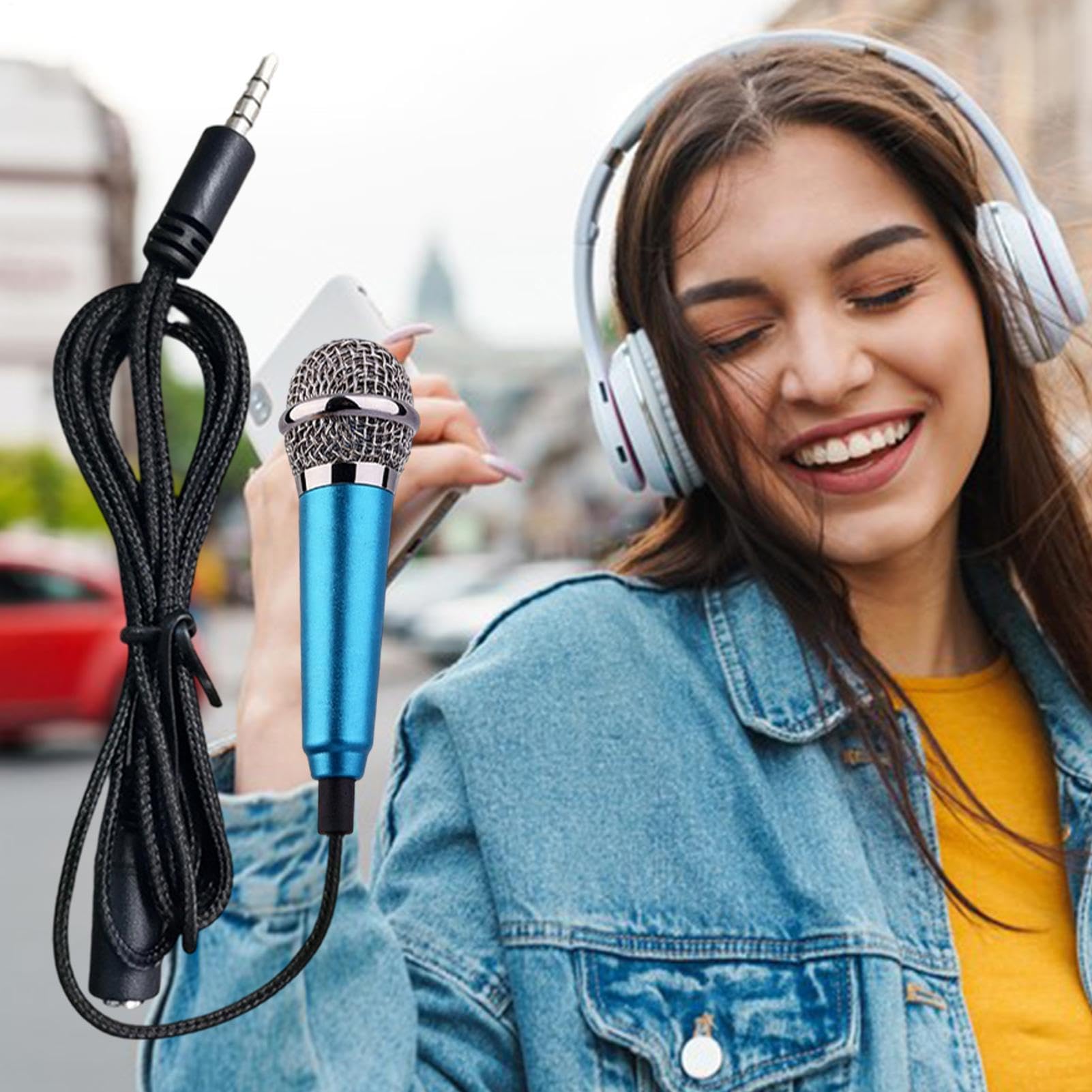 Portable Recording Voice Microphone, 5.8cm, Aluminum Alloy Mini Vlogging Gear, Compact External Audio Tool for Social Media, Content Creation, Interviews