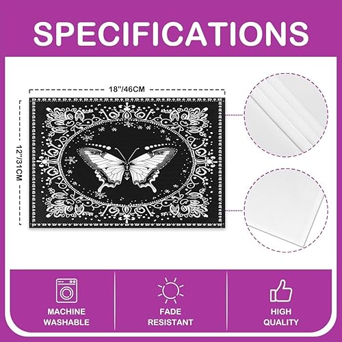 Miniatura 8 de Manteles individuales modernos estéticos de mármol negro y blanco para mesa de comedor, 18 x 12 pulgadas, juego de 4 manteles individuales de