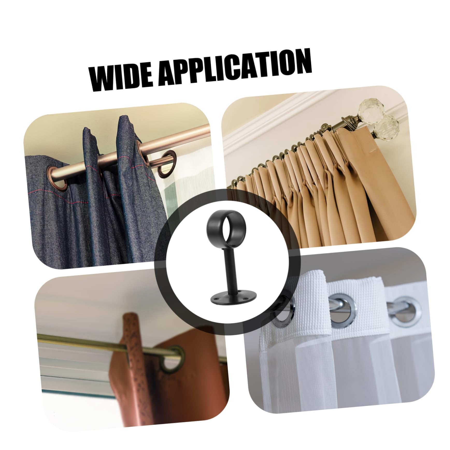 4 Ensembles Supports De Tige À Rideaux Acier Inoxydable pour Plafond Fixations Robustes pour Rideaux Serviettes 4 Pièces * 4