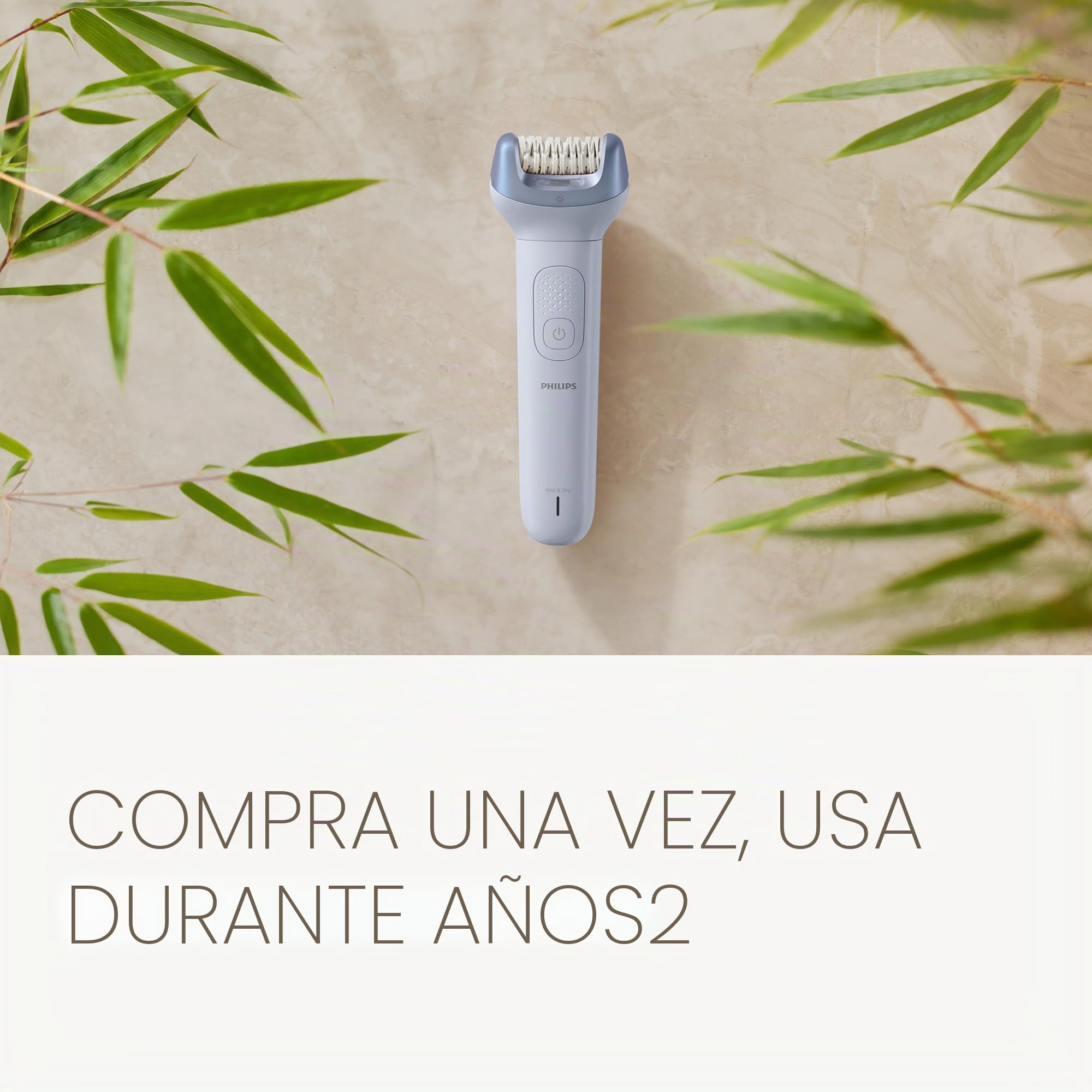 Philips Depiladora Serie 8000 - Depiladora eléctrica inalámbrica en seco y húmedo para piernas y cuerpo, con ProGuide, 3 accesorios, 60 min de tiempo de funcionamiento, modelo BRE708/00