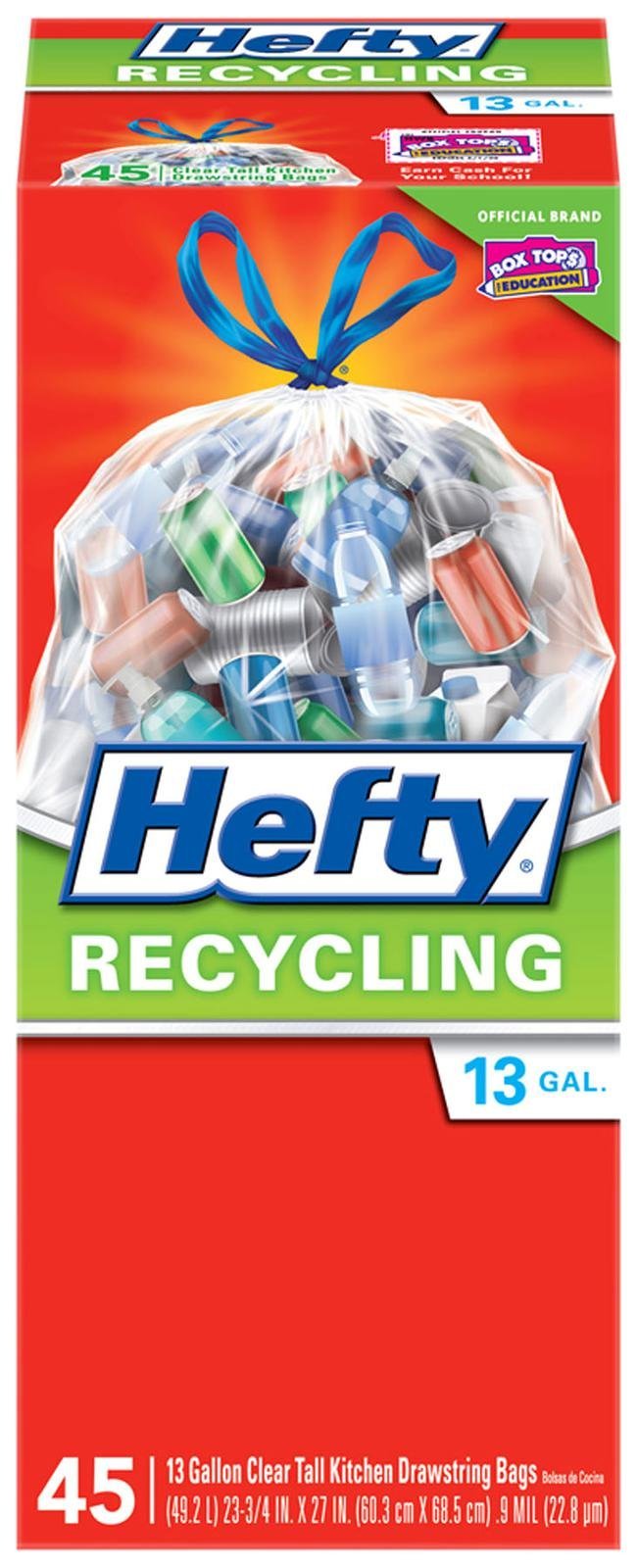 Hefty Recycling Trash Bags Clear 13 Gallon