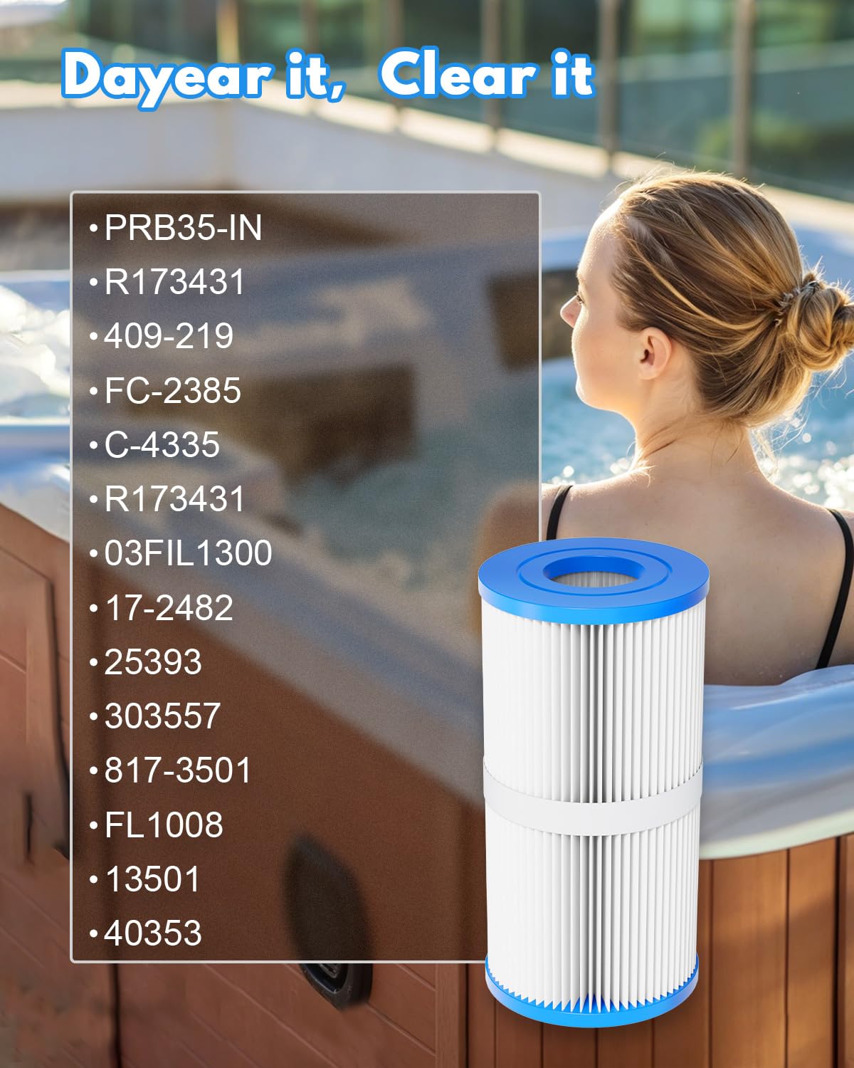 SPA Filtro Repuesto 3.25㎡ 12.7cm x 22.86cm Filtro para PRB35IN 2 uds | Filtro de baño remodelable compatible con PRB35IN C-4335 FC-2385 200202 409219 03FIL1300 17-2482 25393 303557 8173501 R173431