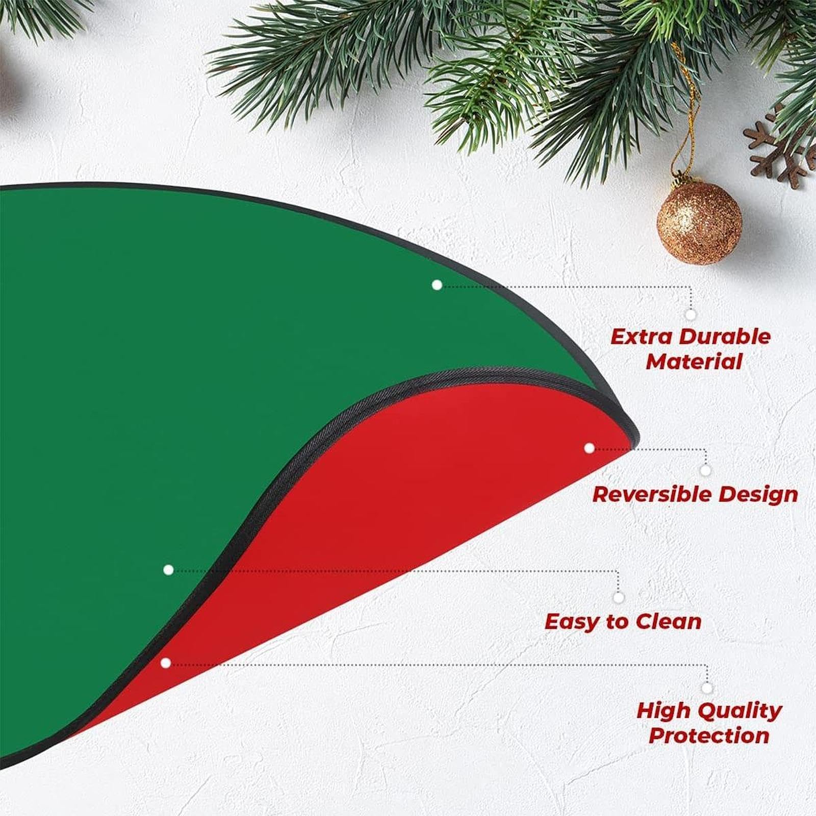 Colcolo Tapis de Protection de Sol réversible pour Sapin de Noël, décoration pour Sapin de Noël, pour Le Nouvel an, Un Anniversaire, Une cheminée, Une Maison,