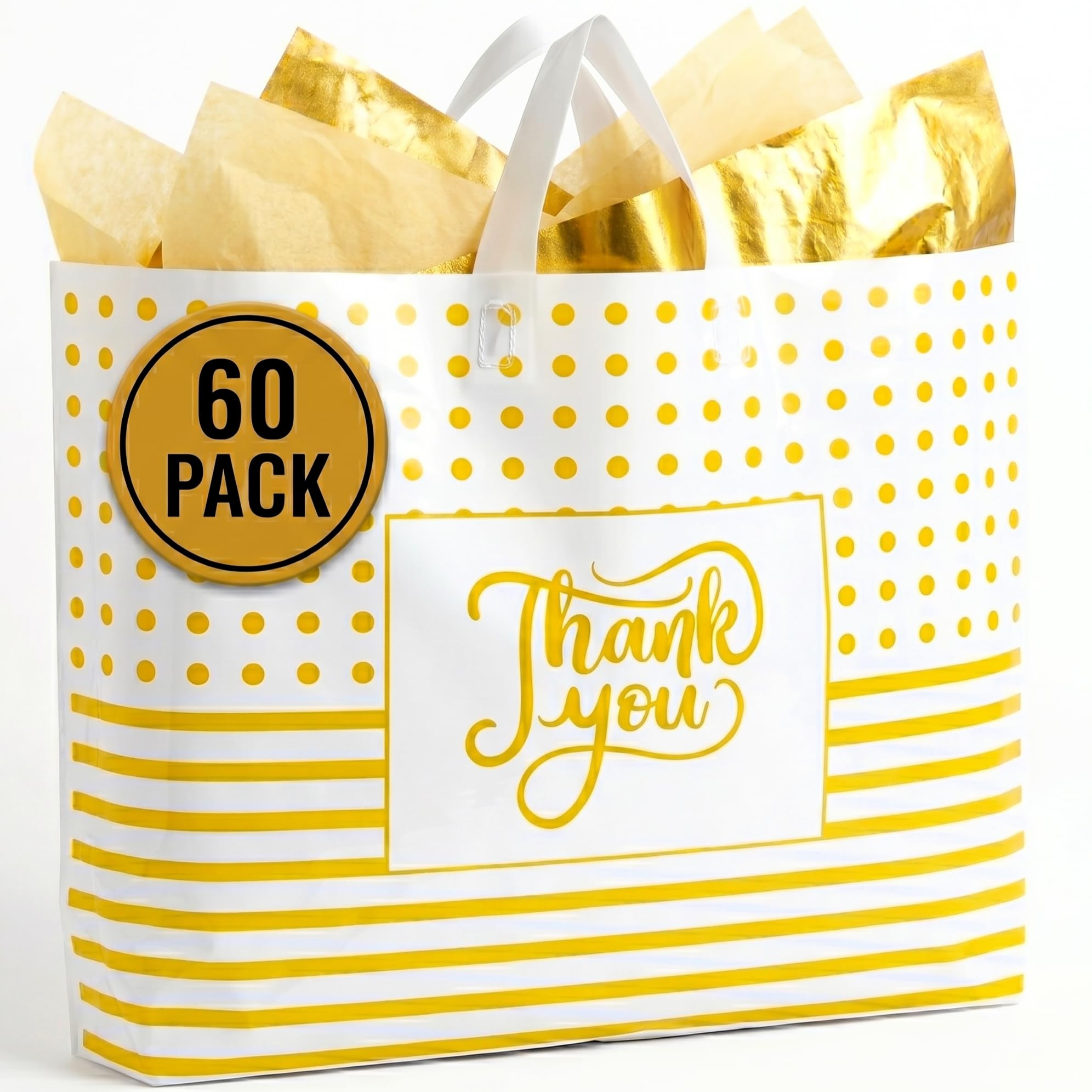 Photo 1 of 19x15 Large Thank You Bags with Handles, Shopping Bags for Small Business