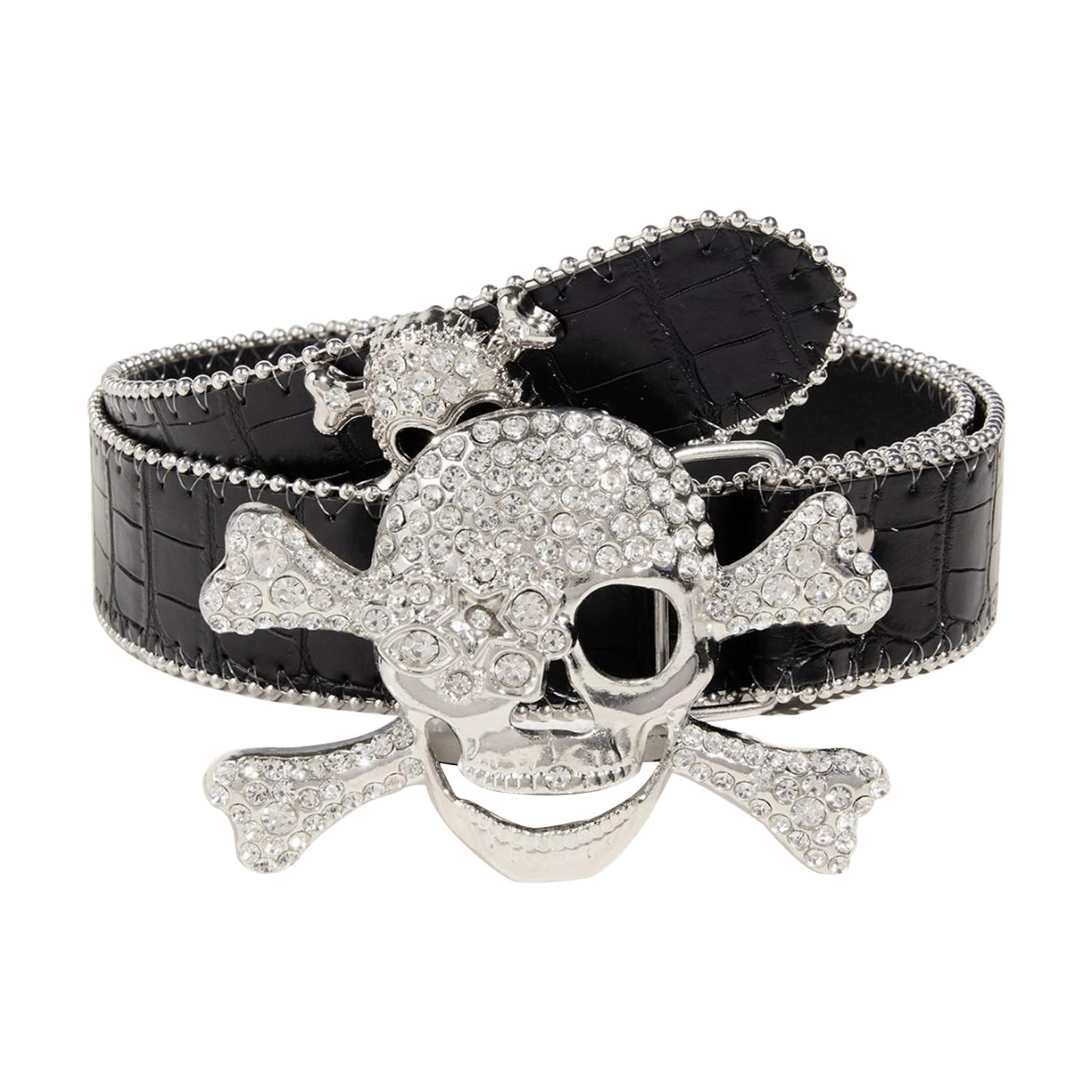 Studded Belts Y2K Punk Hip Hop Faux Leather Grommet Belts for Halloween Cosplay