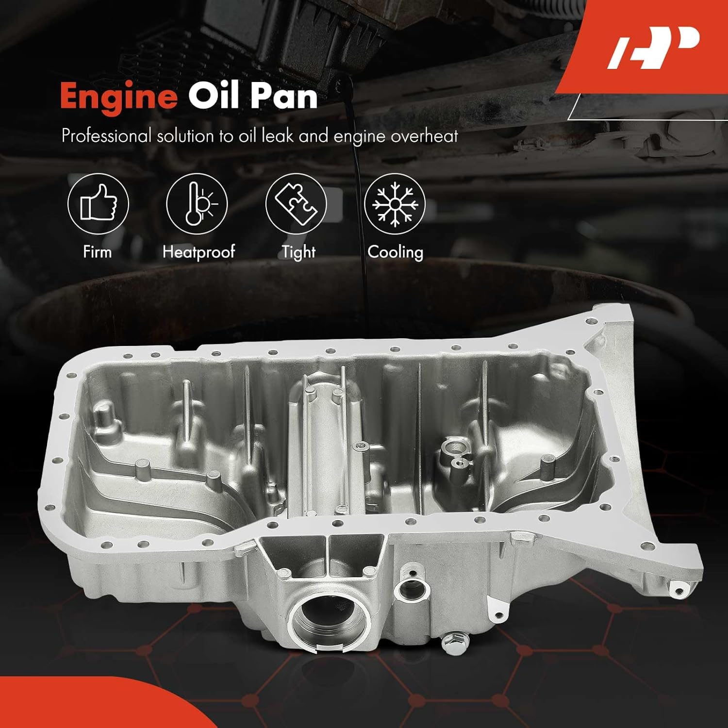 A-Premium Engine Oil Pan Sump with Drain Plug Compatible with Mercedes-Benz C230 2006-2009, C280 2007, C300 2008-2012, C350 2007-2011, E350 2009-2011, 2.5L 3.0L 3.5L - Replaces A2720140000