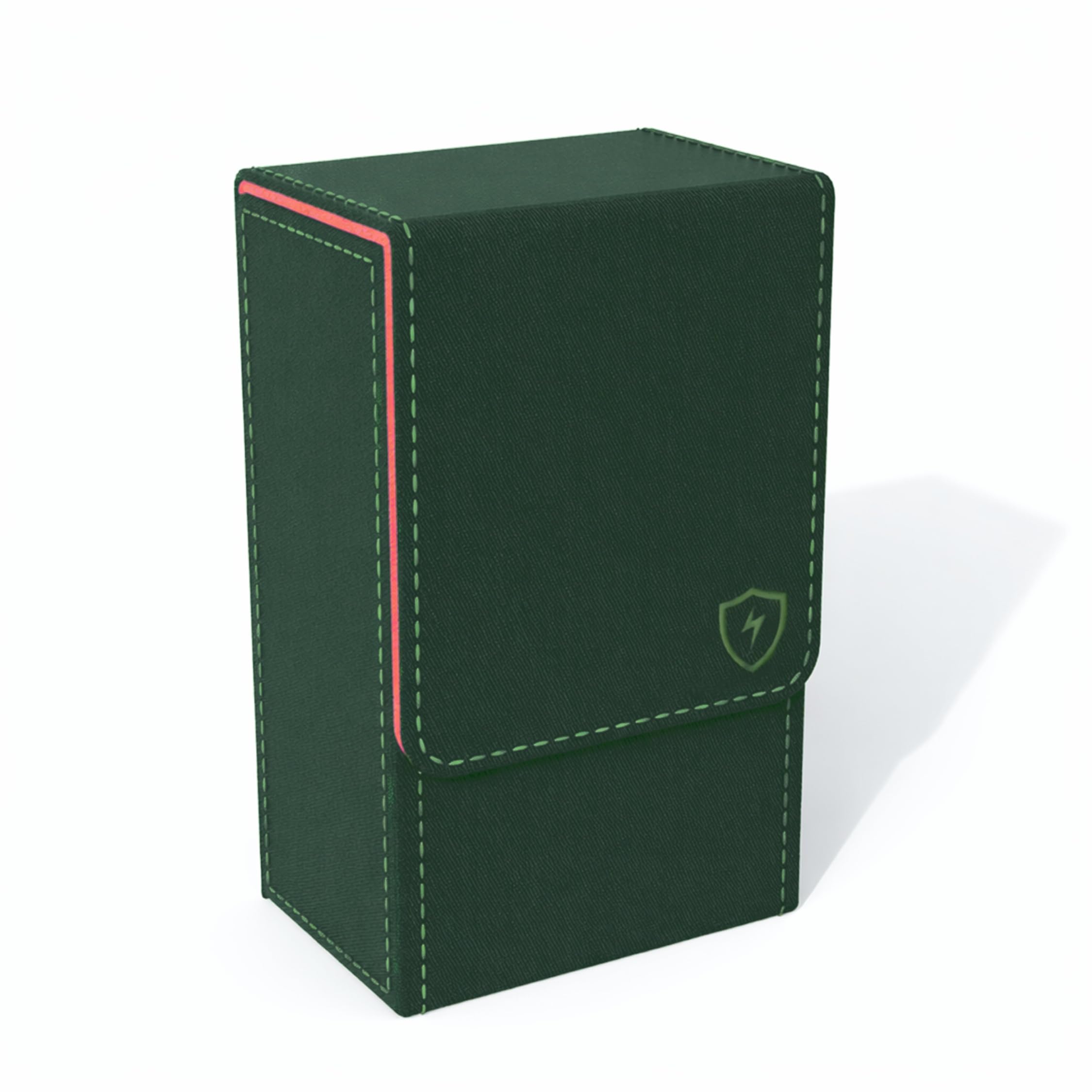 Boltquan Green Tarot Card Holder with Red Interior – Fold-Top Case with Magnetic Lid Closure – Fits Standard Tarot Decks – Outer Dimensions 5.39 x 3.38 x 2 Inches (Green-Red)