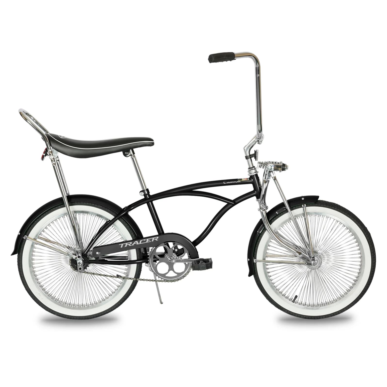 Tracer Retro Beach Cruiser for Adults,20 Inch Wheels,1.75 Tire, City Bike, Lowrider Springer Fork Retro Banana Seat,High Rise Handlebar - Multi Color