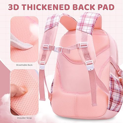 Miniatura 4 de mygreen Bonita mochila escolar para niñas con múltiples bolsillos, Pajarita Púrpura