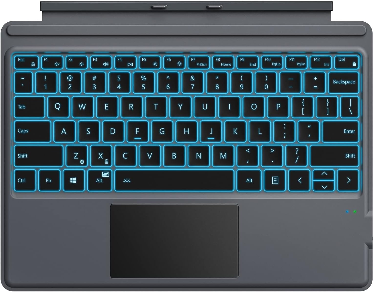 Clavier AZERTY Bluetooth MoKo Pour Surface Pro 11/10/9/8/X - Rétroéclairage 7 Couleurs, Pavé Tactile, Batterie