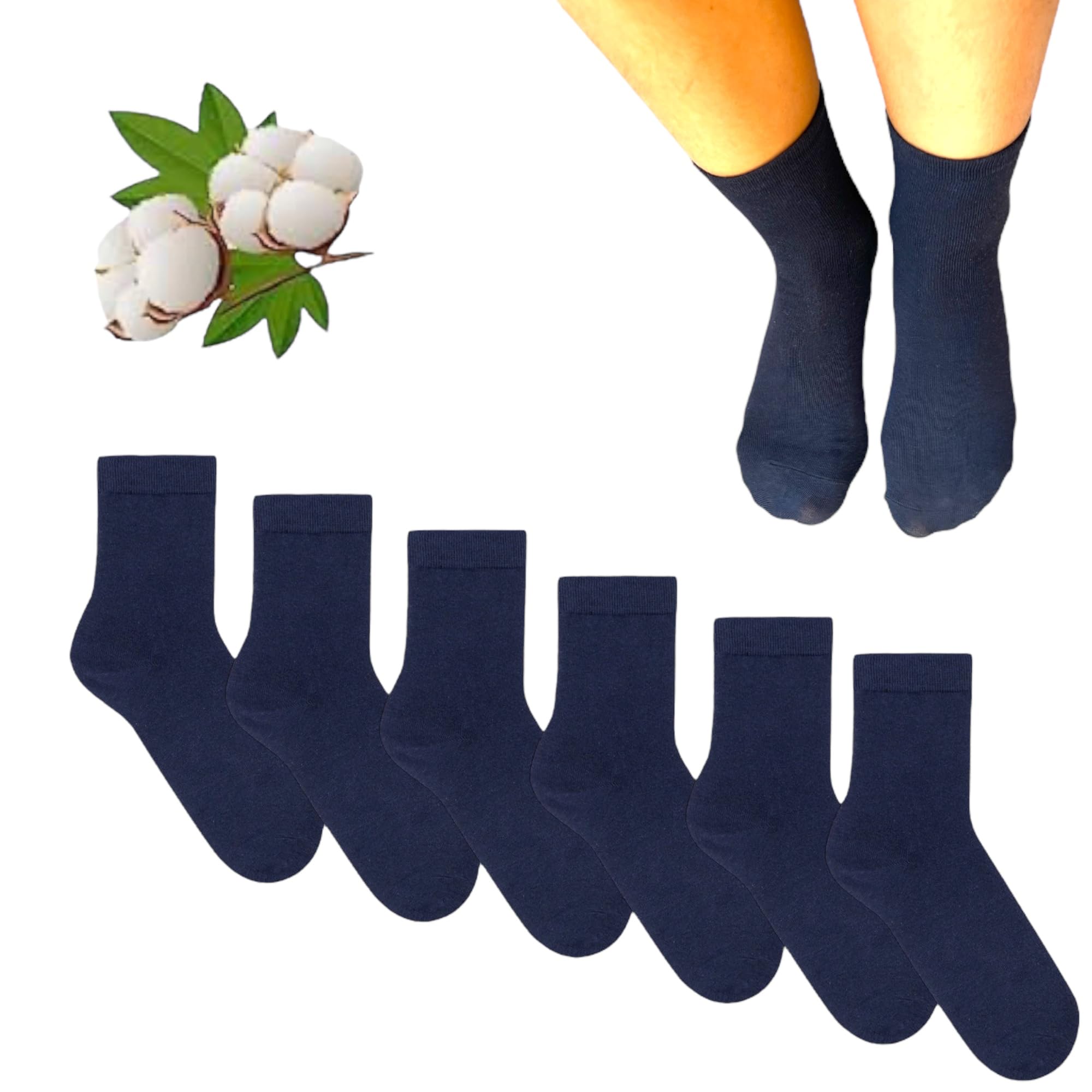 NAGAD 3 Pares calcetines colegio para niña y niño - Calcetin deporte azul marino - Medias uniforme escolar - Calcetines niños o bebe - Calcetines cortos SPORT niños