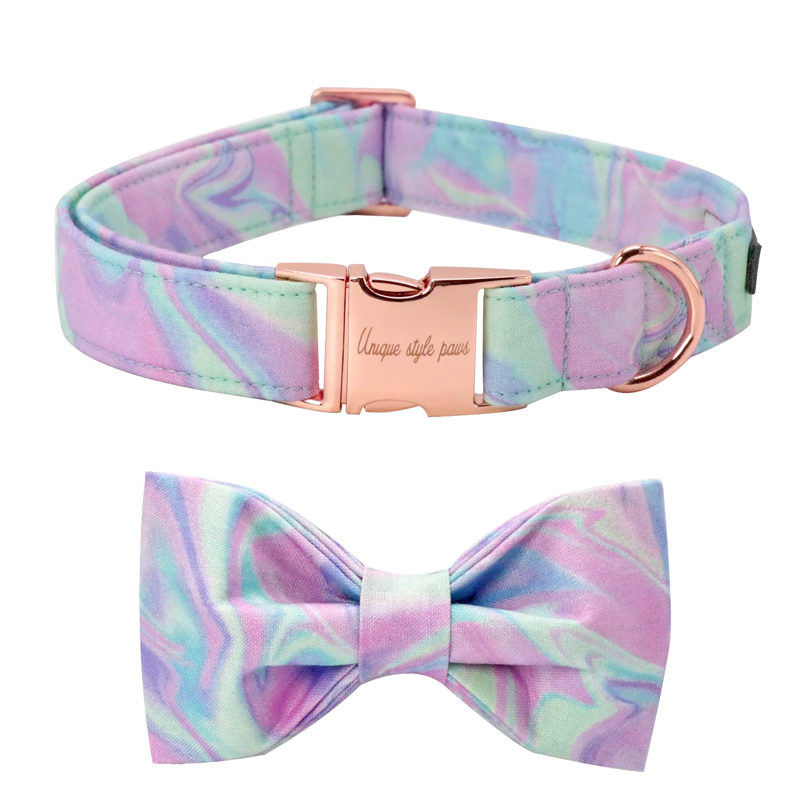 Unique style paws Hundehalsband, weiches Hundehalsband mit Fliege, strapazierfähiges Hundehalsband mit Schleife verstellbares Hundehalsband für kleine mittelgroße Hunde