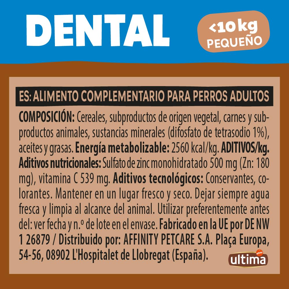 Ultima Snacks pour Chiens Mini/Petits bâtons dentaires 13 x 90 g
