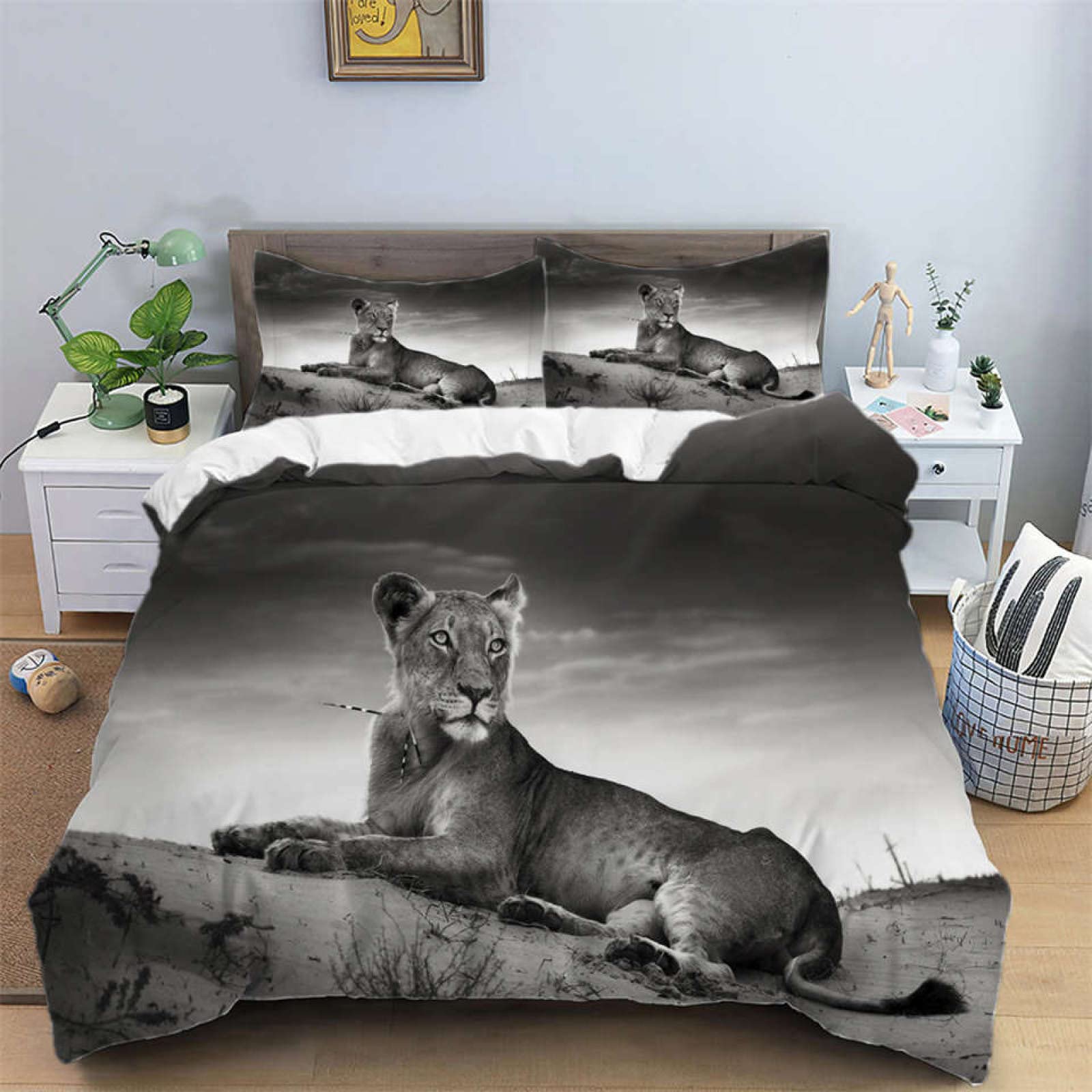 Housse de couette 90x190 léopard gris pour relooker une chambre d'ado ou d'enfant