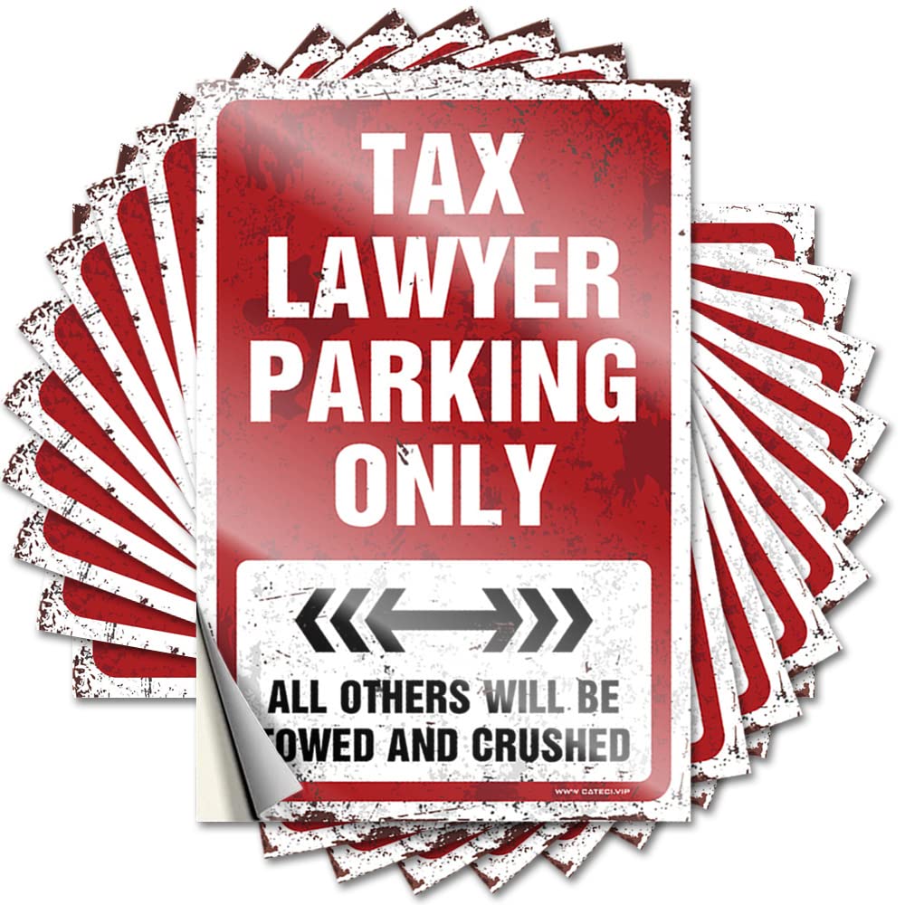 Fzfn Colour Custom Tattoo Bumper | Tax Lawyer Parking Only Optical Illusion Travel Sticker Pack(8X12cm)
