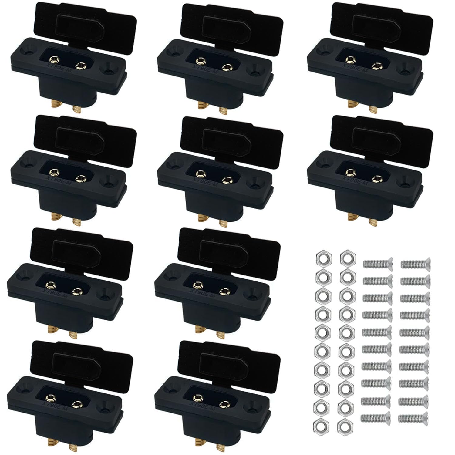 RUNCCI-YUN 10 par XT90E-M XT90h XT90H złącze męskie typu Bullet Connector wtyk kablowy z gumową nasadką, śruby zabezpieczone przed wodą do akumulatora Lipo XT90