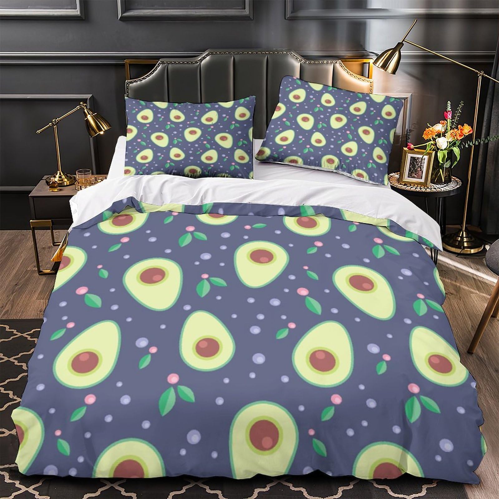 Housse de couette avocat microfibre résistante avec zip 200x200